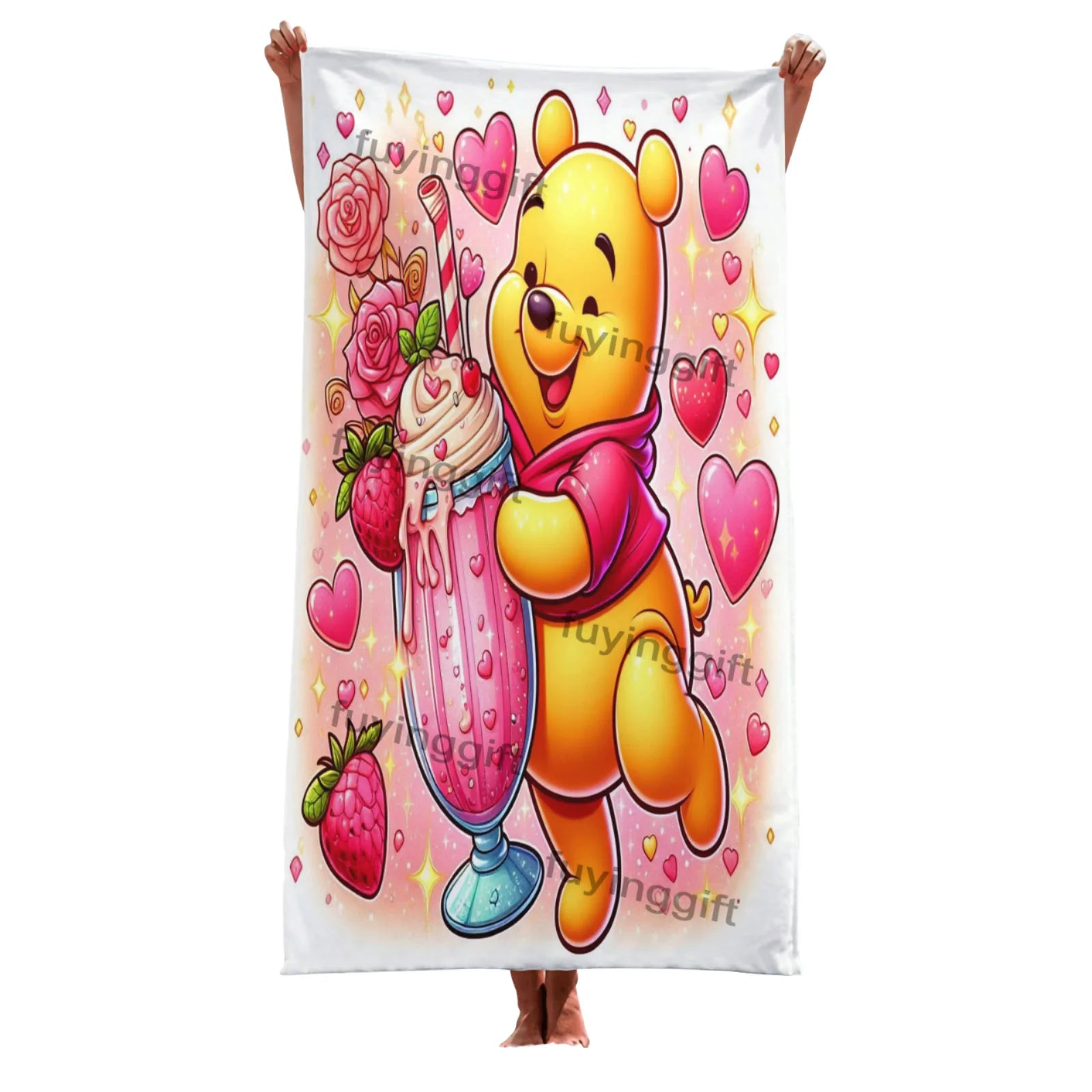 Microfiber Cartoon Children's Swimming Sport Bath Beach Towel Windproof Sand-Free Soft Absorbent Valentine's Turkish Tropical