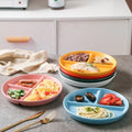 Round 3 Divided Compartment Ceramic Porcelain Snack Dish Plate Modern China for Restaurant Party Factory Cheap Price 8 Inch 2 Pc
