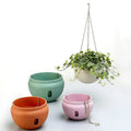 Trend Bamboo Fiber Resin Hanging Basket Convenient Practical Home Office Plant Pot Simplicity Flower Pot & Planter