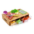 Kitchen Eco Friendly Chopping Blocks Square Nature Block Bamboo Cutting Board With Container Juice Groove for Vegetable