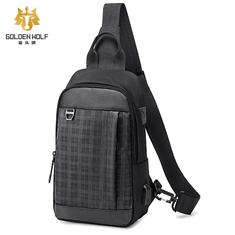 Golden Wolf Anti Theft Tas Selempang Wanita Vest Chest Bag Sling Bags Waterproof Durable Large Capacity Zipper Shoulder Bag