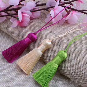 5CM Tassel Chinese Knot Vertical Ice Silk Tassel Pendant for Earrings Clothing Accessories Decoration DIY Gift Handmade Crafts