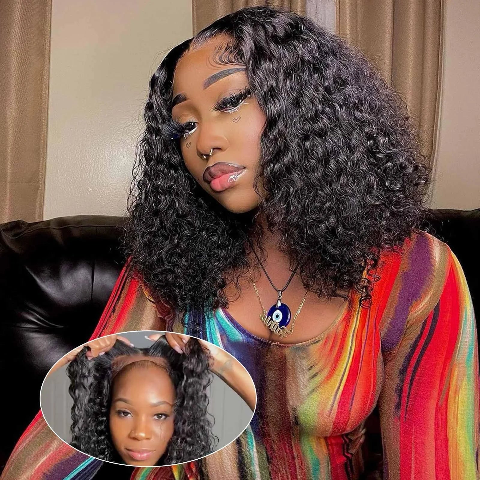 Cheap Brazilian Hair Short Bob Wigs Human Hair Lace Front Afro Kinky Curly Lace Front Wigs Hd Lace Frontal Wigs For Black Women