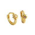 New Fashion 18K Gold Plated 925 Sterling Silver Small Cubic Zirconia Diamond Star Hoop Earrings for Women Girls