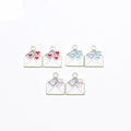 14x16mm DIY Gold Plated Zinc Alloy Diy Jewelry Making Accessories Enamel Enameled Romantic Lover Heart Envelope Pendant Charm