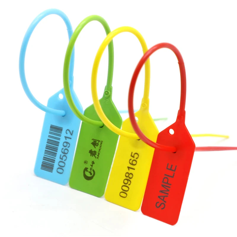 JCPS509 Adjustable Length Courier Services Plastic Strap Seal Sport Shoes Plastic Security Seals with logo and Number
