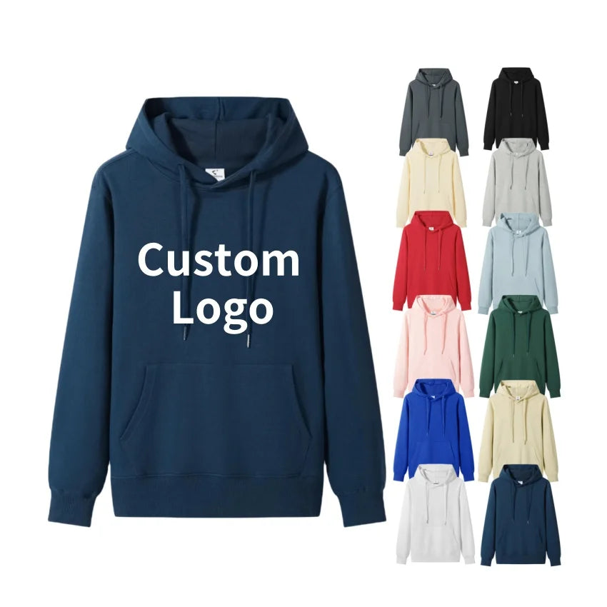 300g 100% Cotton Terry Hoodie Factory Price Manufacturer Custom logo Print Hoody Sweatshirt Regular Fit Unisex Women Men Hoodies