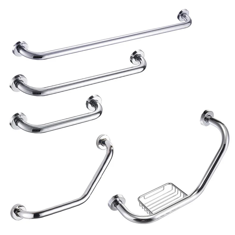 Stainless Steel Bathroom Grab Bar Wall Mounted Safety Handrail Anti-Slip Shower Support Bar