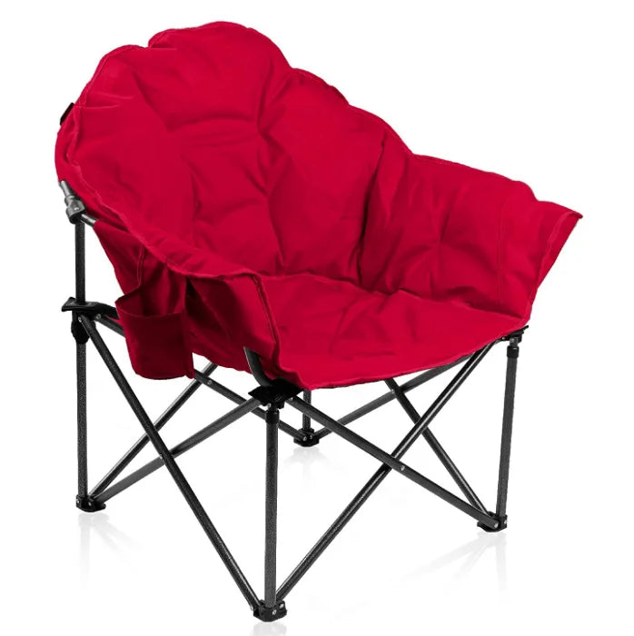 WOQI Durable Oxford Fabric Foldable Camping Chair with Cup Holder for Outdoor Use-Garden & Park