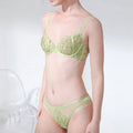 High Quality Ultra Thin Sexy Bra Set Lace Embroidery Push-up Underwear Lace Bikini Panties for Big Breasts Logo Positioned Waist