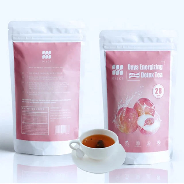 Private Label Organic Herbal Fit 28 Days Peach Flavor Detox Tea Weight Lost Burning Fat Energizing Daily Drink Adults Low-Fat