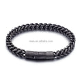 Customizable Retro Black 8mm Franco Chain Bracelet Real Stainless Steel with Gold Plating Stylish Fashion Jewelry for Men Acero Inoxidable 316L Joyeria
