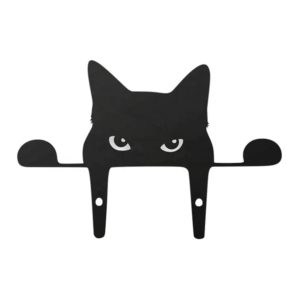 Metal Yard Art Decor Garden Cat Statue Sculptures Black Metal Outdoor Garden Silhouette Ornaments