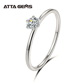 Hot Sell Ring 0.2ct 3.5mm Round Shape D Color VVS Moissanite Diamond 925 Sterling Silver Party for Women Men