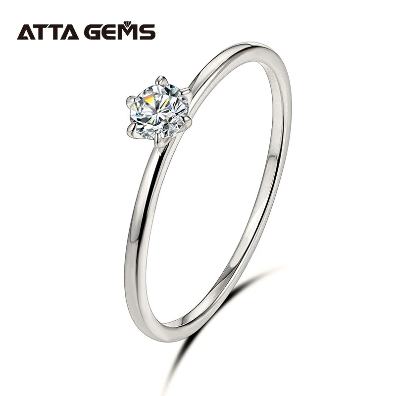 Hot Sell Ring 0.2ct 3.5mm Round Shape D Color VVS Moissanite Diamond 925 Sterling Silver Party for Women Men