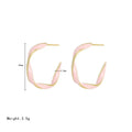 Ins Popular 18k Gold Plated Wave Earrings Stainless Steel Enamel Stud Earrings