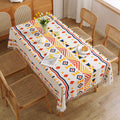 XinLan Bohemian Striped Geometric Waterproof Tassel Table Cloth Living Room Dining Room Kitchen Table Cloth