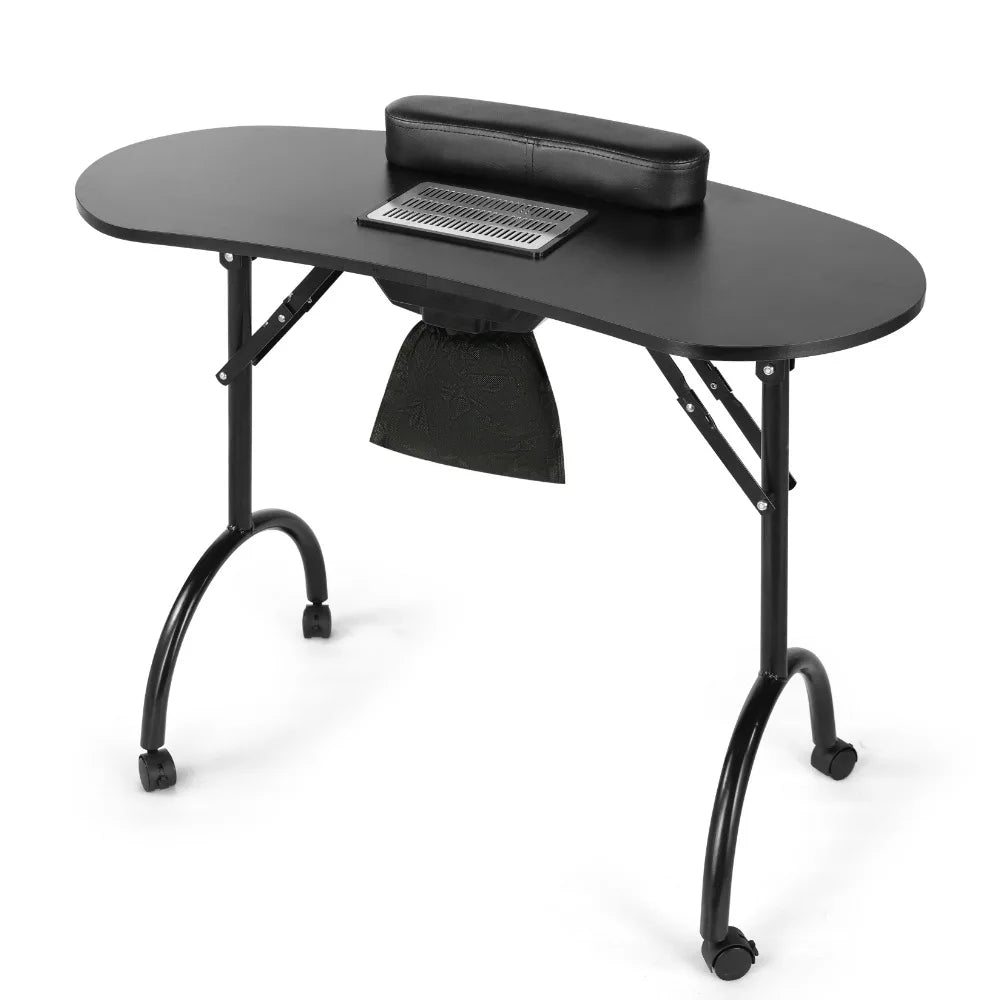 Wholesale Customizable Modern Metal Nail Art Desk Folding Beauty Nail Salon Furniture Manicure Table with Fan for Living Room