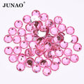 JUNNAO Factory Top Quality 12mm Loose Acrylic Diamond Light Pink Strass Non Sewing Flatback Round Rhinestone for Dress