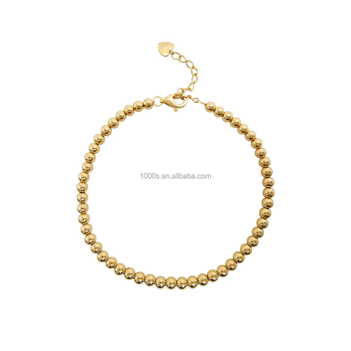 Wholesale Design Bracelet Jewelry 14k Solid Gold Ball Chain Bracelet Gold Jewelry AU585 Yellow Gold for Men and Women