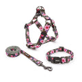Luxury Summer Purple Flower Printed Nylon Polyester Pet Collars Leashes & Harnesses Pink Design for Dog Walking