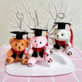 12m Cute Graduating Teddy Bear Plush Keychain Teddy Bear Backpack Pendant Student Graduation Souvenir Graduation Gifts for Kid