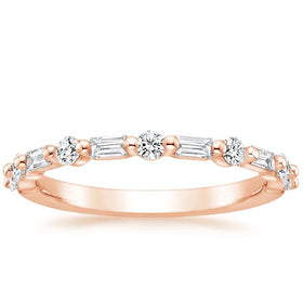 Gold Jewelry Half Eternity Band Simple Design Luxury 10K Rose Gold Harper Moissanite Diamond Ring Jewelry Women