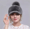 Women's Winter Wool Hat Real Shearling Fur Pompom Ball New Style Fashion Convenient Eco-Friendly Durable