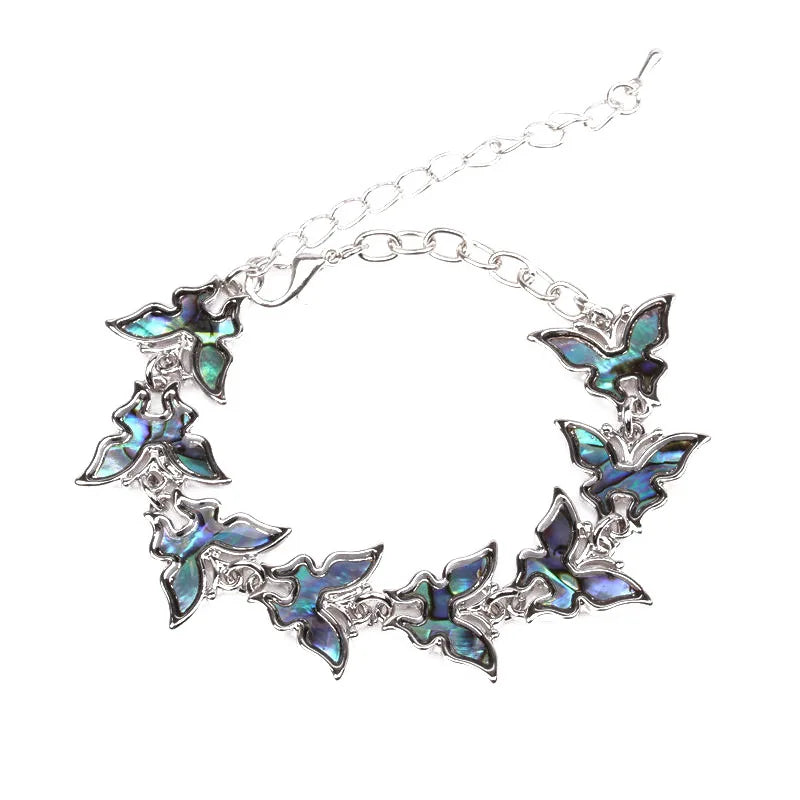 Wholesale Yimeili Brand Natural Abalone Shell Butterfly Carved Charm Trendy Unisex Bracelet Gift