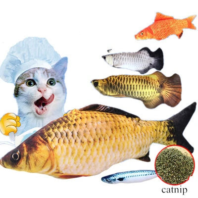 New Style Hot Selling Pet Toy for All Season Natural Catnip Cat Fish Plush Soft Cute Plush Fish