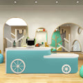 Luxury Office Desks 6.5 Feet Car Design Office Front Counter Reception Desk with Led Light Modern Office Reception Desk