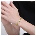 Wholesales Hiphop 7mm Flat NK Link Chain Stainless Steel Gold Plated Herringbone Bracelet Non Tarnish Jewelry for Men