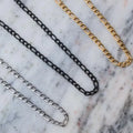 In Stock Never Fade Custom Size Gold Plated Stainless Steel Figaro Chain Necklace