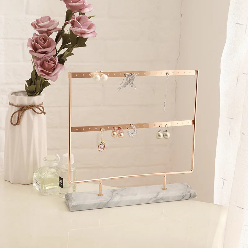 Creative Light Luxury Iron Art Jewelry Display Rack Jewelry Storage Rack Earrings Necklace Sorting Table Shelves