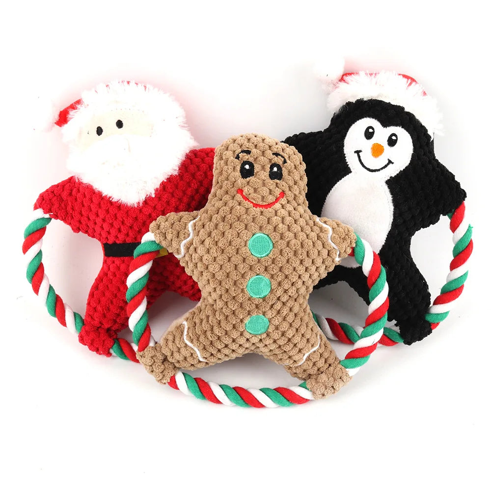 Wholesale Durable Squeaky Pet Dog Christmas Plush Chew Toys