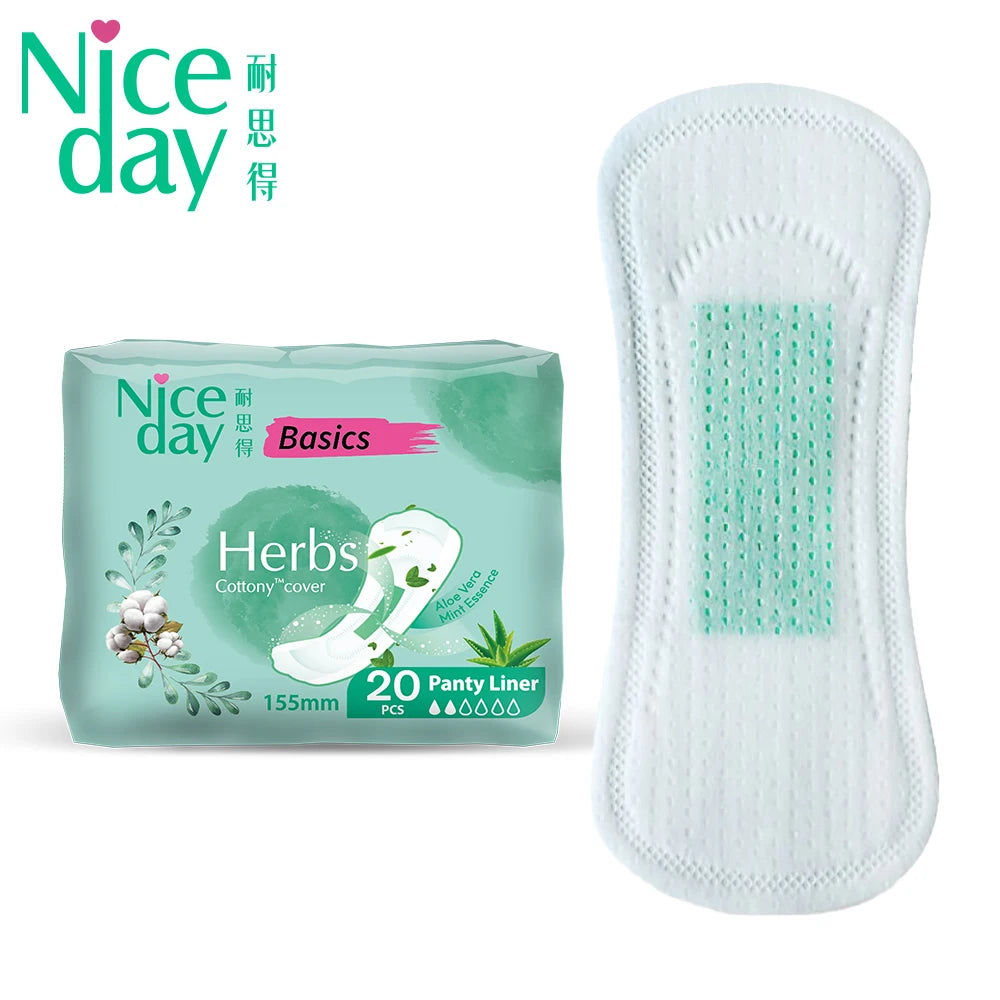 Niceday Aloe Vera Herb Panty Liners Detox Cooling Mint Freshening Cotton for Women