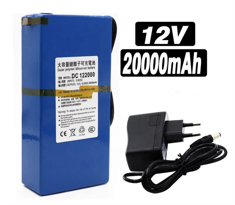 122000 12V 20000mAh Li Ion Battery Pack with 5521 Connector for Camera