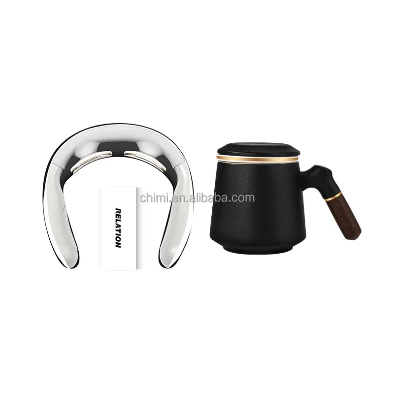 Office Gift WithLogo for Client Neck Massager+tea Mug with Infuser Business Luxury Best Selling Corporate Promotional Gift Items