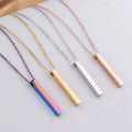 Collar De Barras Personalised Name Custom Necklace Customized Stainless Steel Thin Vertical Bar Pendant Chain Necklace for Women