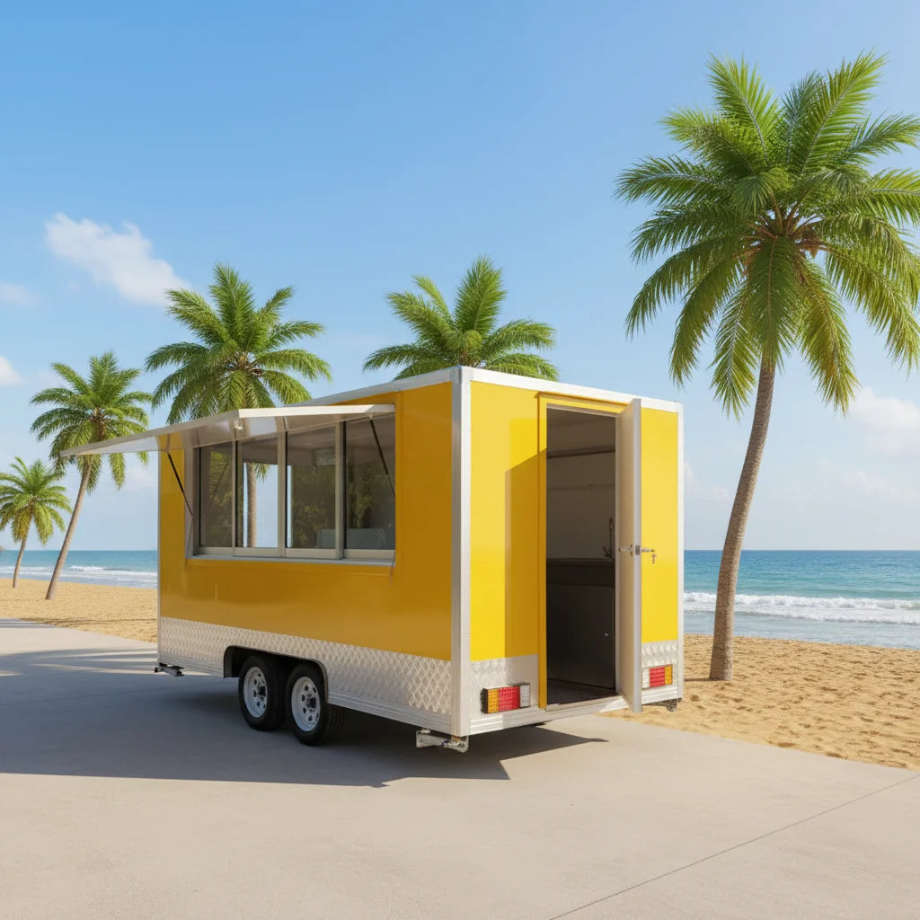 Highly Towing Stainless Steel Trailer De Food Trucks Small Ice Cream Truck with Water System