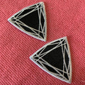 Diamond logo Full Embroidery Patch With Sticky Backingfree Design Heat Press Twill Embroidery Label