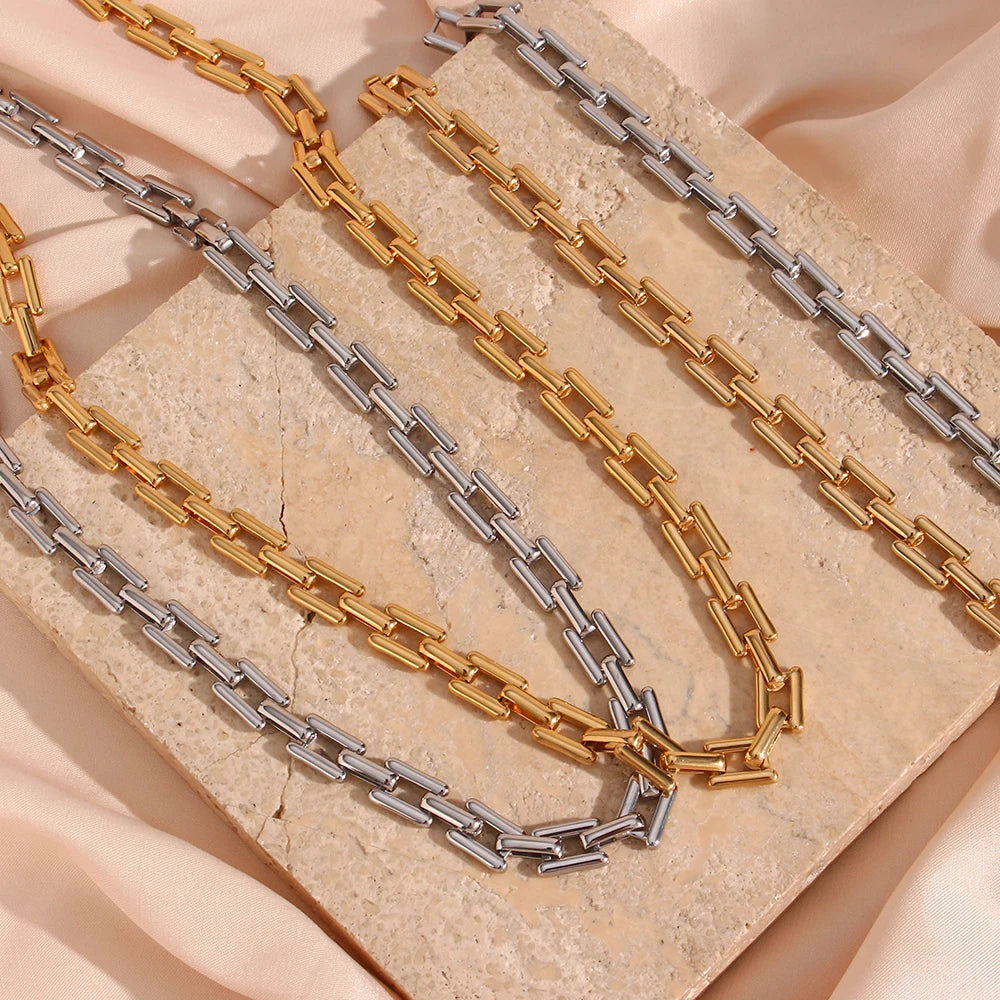 2022 New Arrival 18K Gold Plated Stainless Steel Cuban Link Chain Necklace Fashionable Watch Chain Pendant for Wedding Gift