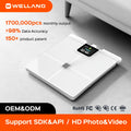 Digital Body Fat Smart Scale 8-Point Contact Electrodes LED Display Tempered Glass 180kg Capacity OEM/ODM Customizable
