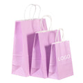 Wholesale Boutique Costume Jewelry Customised Logo Eco-Friendly Kraft Paper Patch Handle Small Paper Bags for Gift Giving