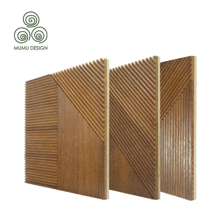 MUMU 3D Hot Sale Stylish Decorative Eco Decorative Solid Wood Wall Wainscot Cladding Board Panel