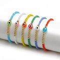 Europe Fashion Devil Eye Bracelet Handmade Colorful Seed Beaded Blue Turkish Evil Eye Bracelet for Women Girls