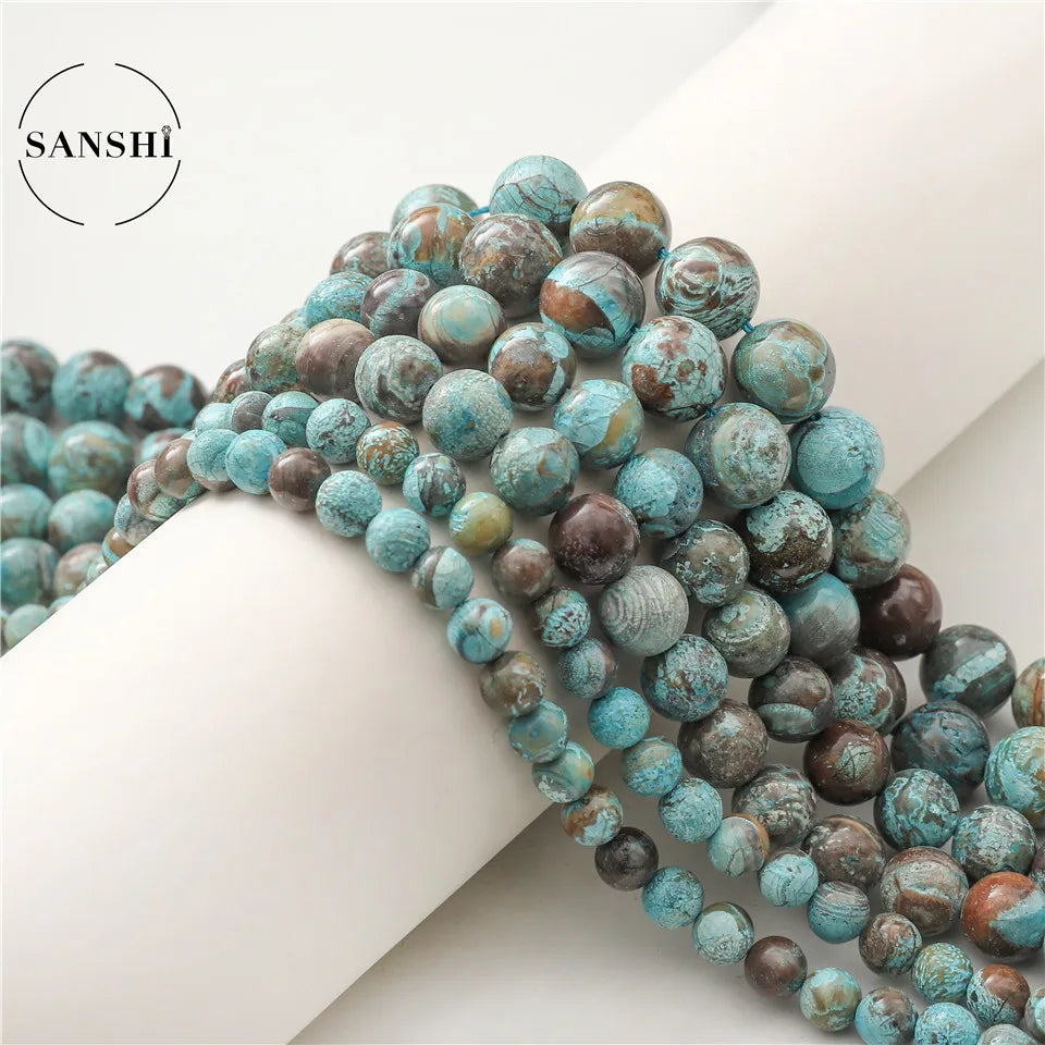 Wholesale Natural Stone Beads Ocean Jasper Round Beads Diy Accessories Women Necklaces Crystal Agate Beads for Jewelry Making