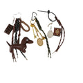 Cartoon Dachshund Leather Doll Pendant Keychain Plastic Bag Decoration with Braided Rope Silk Screen Printing Dog Pattern
