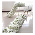 Artificial White Table Centerpiece Silk Flower Row Arrangement Wedding Decor Aisle Runner Aisle Fake Flowers Runner for Wedding