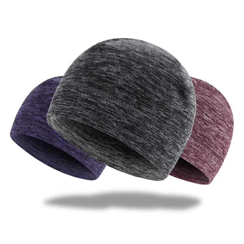 Winter Thick Cycling Sports Ski Windproof Ear Protection Unisex Cationic Soft Warm Fleece Skull Cap Hat